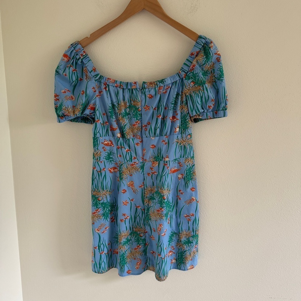 HVN Mini Holland Dress Ocean Fish Print 10 - Picture 9 of 15